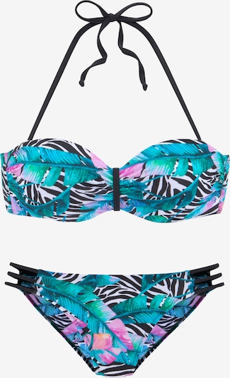 VIVANCE Bikini värissä sinivihreä / syreeni / musta / valkoinen, Tuotenäkymä