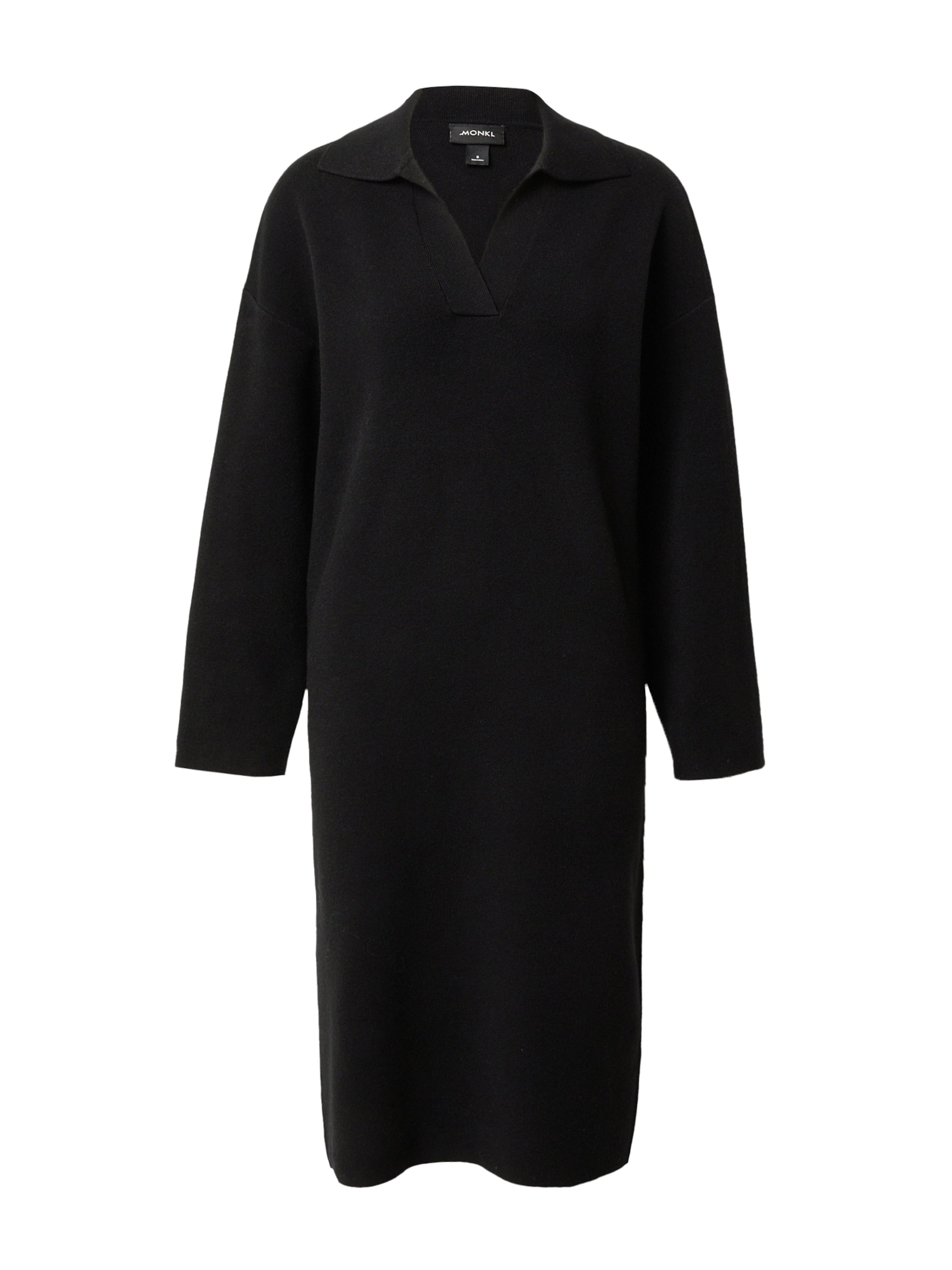 Monki Pletena obleka | črna barva, Prikaz izdelka