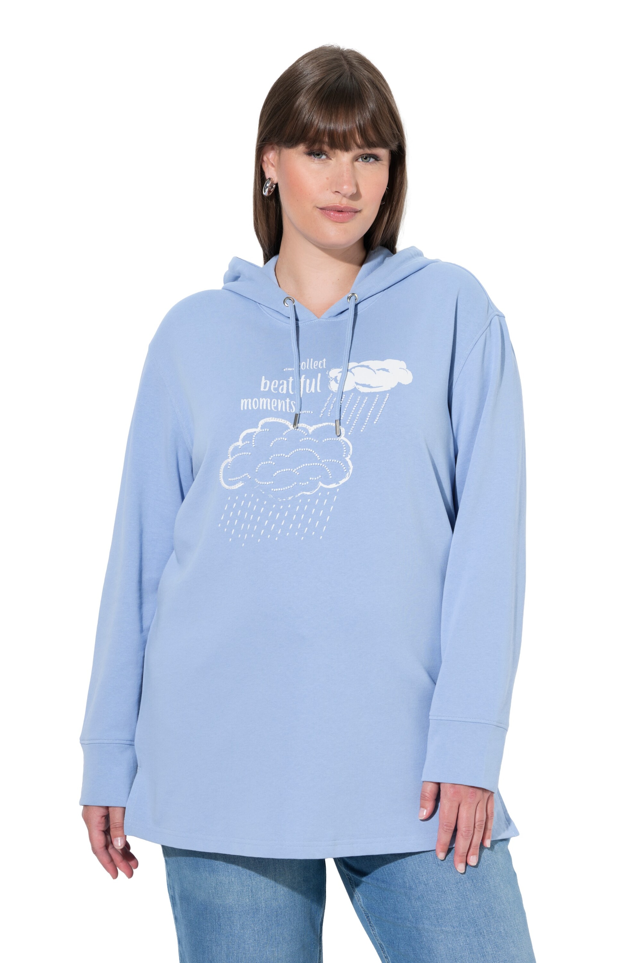 Ulla Popken Sweatshirt in Blauw: voorkant