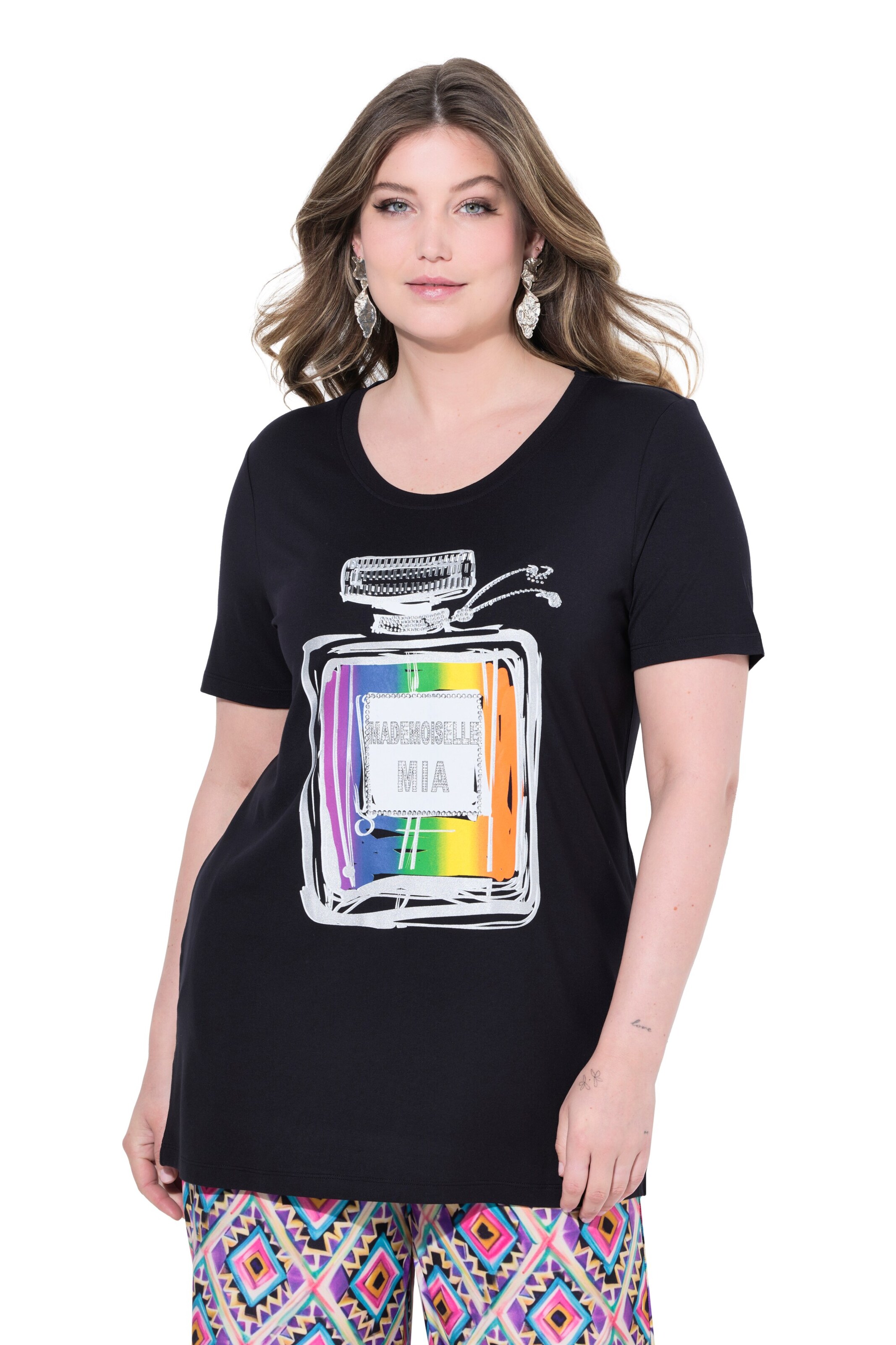 T-shirt MIAMODA en noir : devant