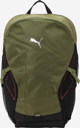 PUMA Backpack 'Plus Pro' in Olive / Orange / Black / White, Item view