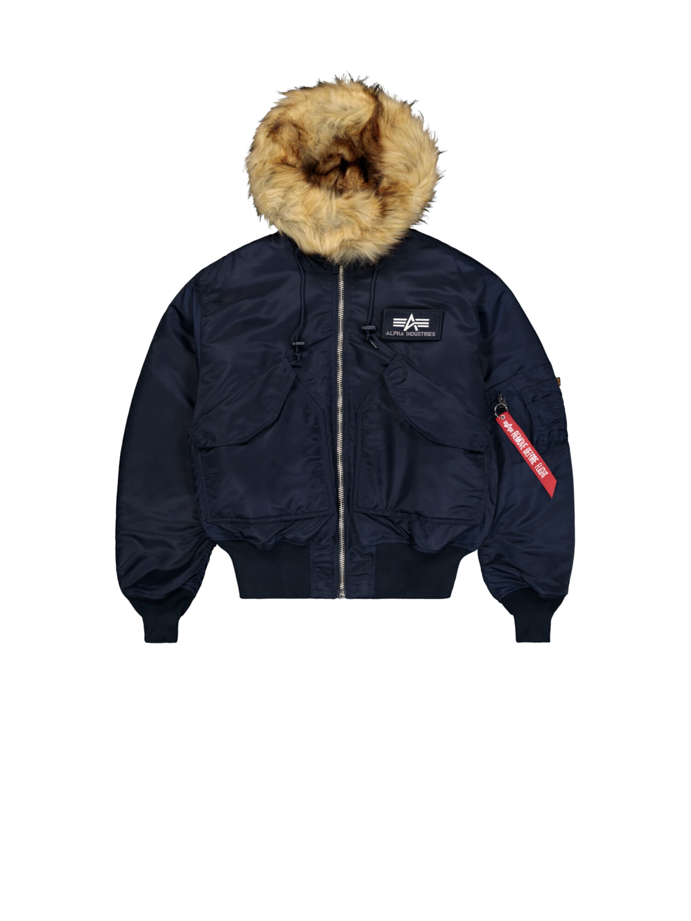 ALPHA INDUSTRIES Winterjacke '45P Hooded Custom'‌ in Blau: Vorderseite
