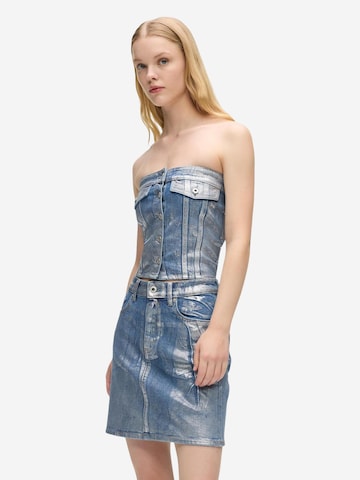 Top 'KLJ Denim Bustier B1W11023' di KARL LAGERFELD JEANS in argento: frontale