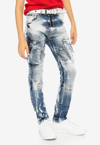 CIPO & BAXX Slimfit Jeans in Blauw: voorkant