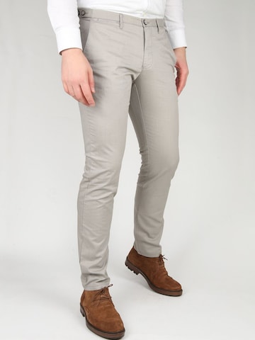 Suitable Slimfit Chino 'Locke' in Grijs: voorkant