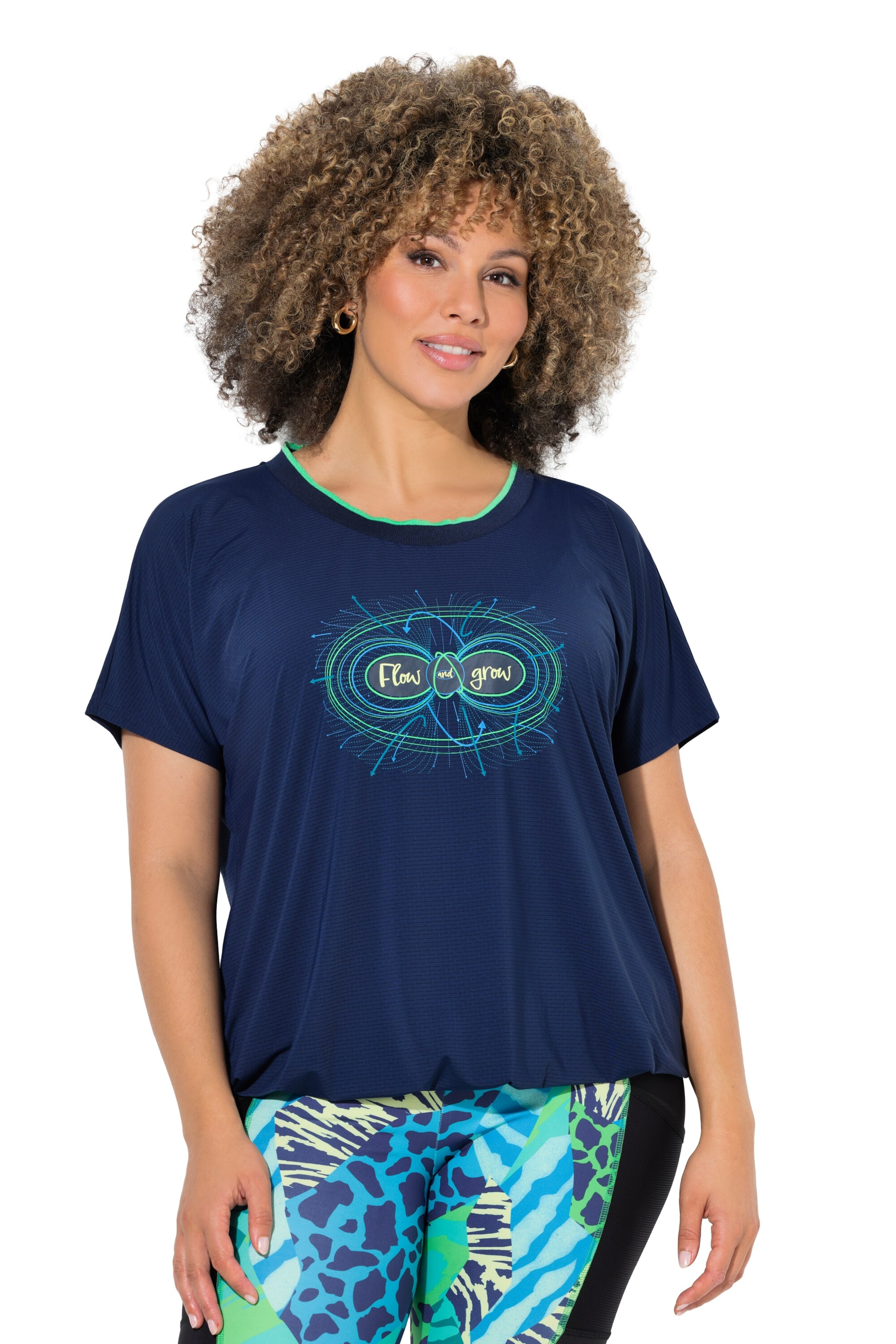 Ulla Popken Funktionsshirt in Blau: Vorderseite