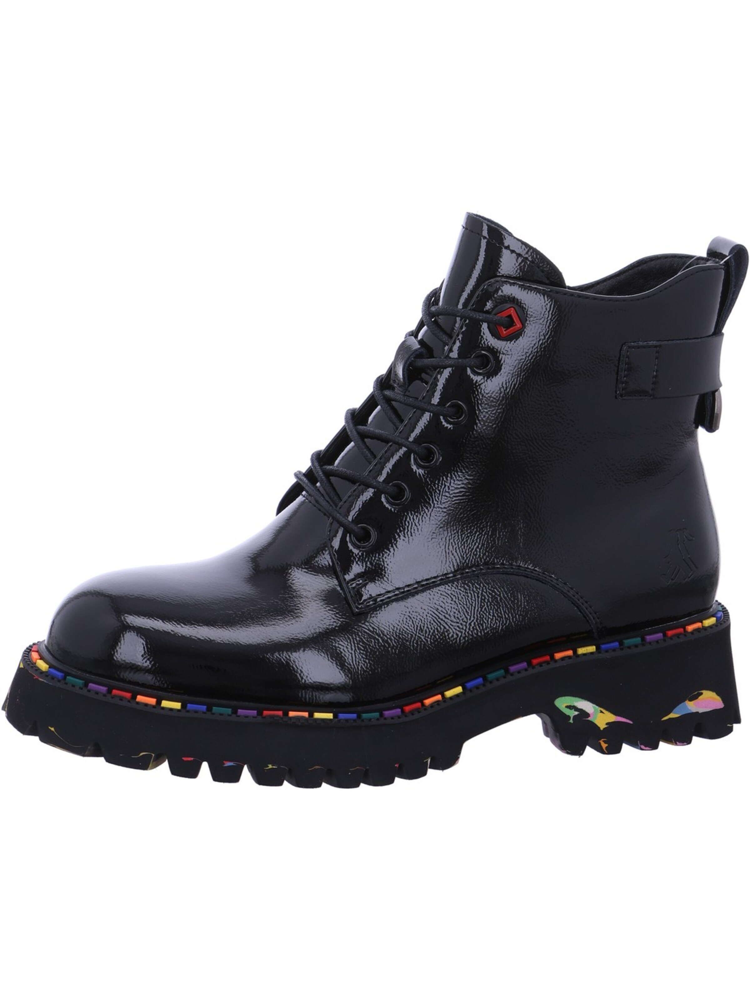 2GO FASHION Lace-Up Ankle Boots in Black: front