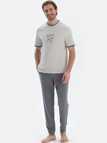 Pyjama long Dagi en gris : devant