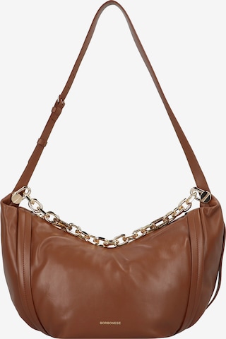 Borbonese Shoulder Bag 'New Orbit' in Brown: front