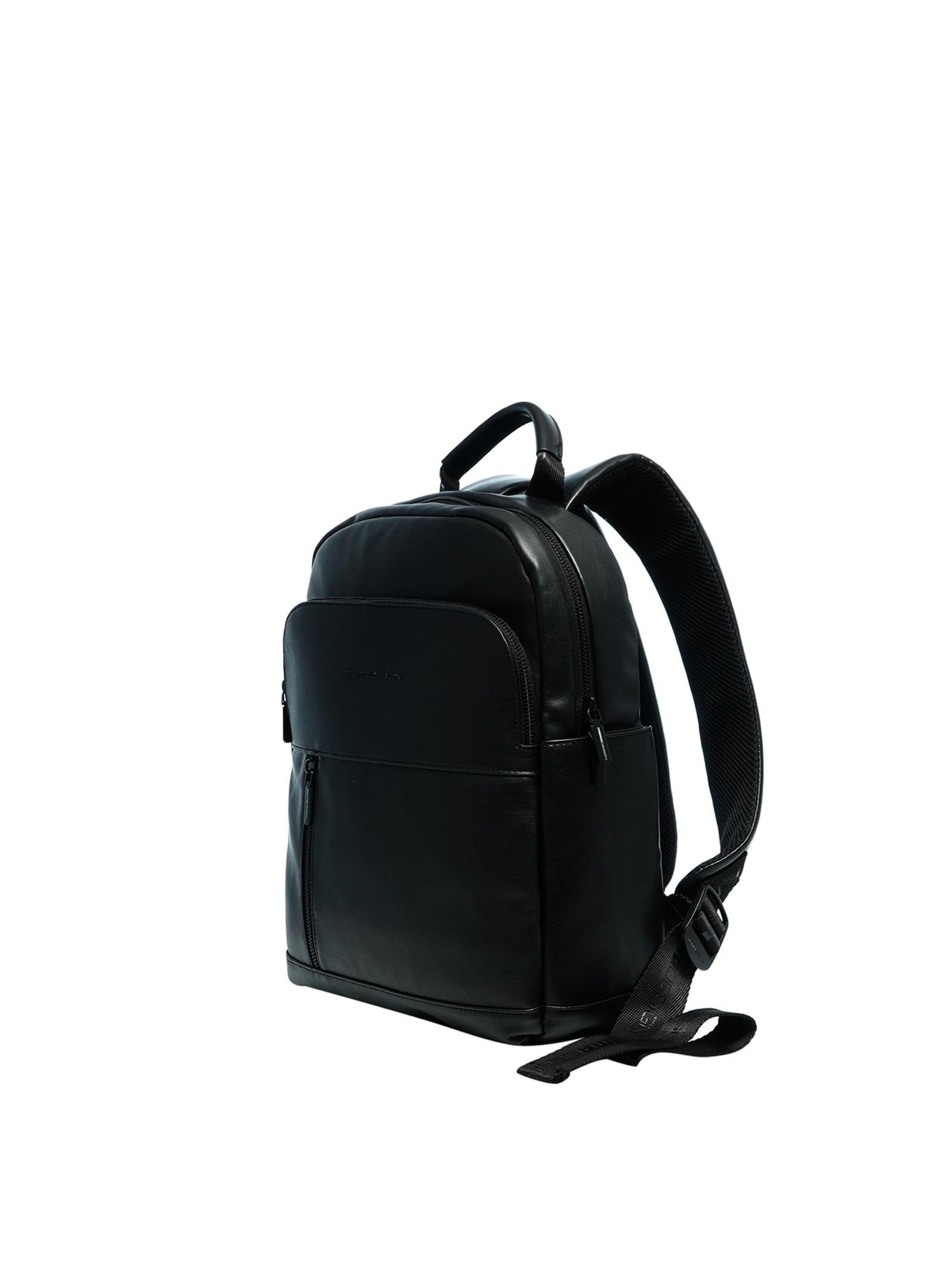 Zaino 'Zaino Uomo Ecopelle con Tasche Zip - Momo Design 21x30 cm' di Momo Design in nero