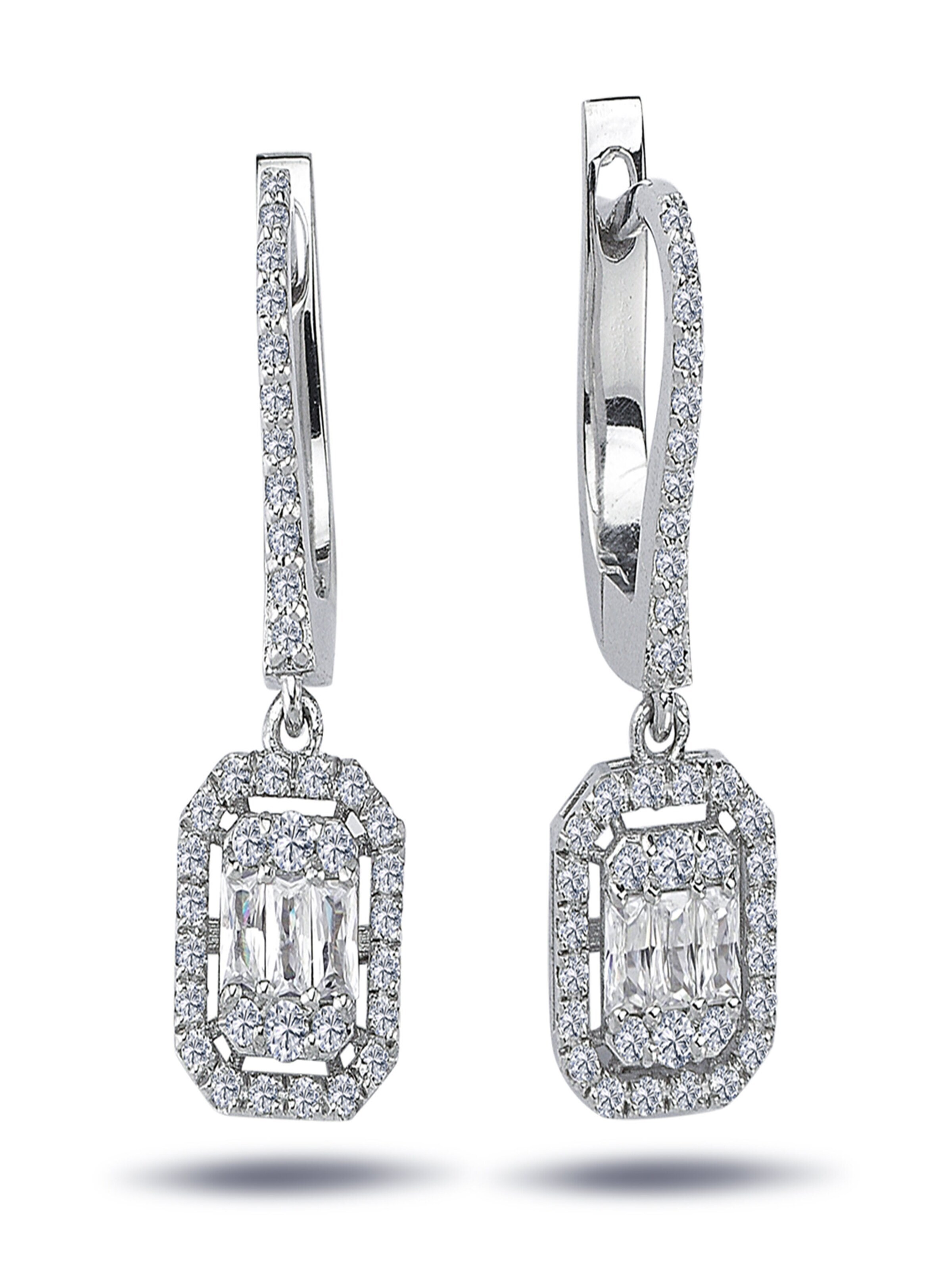 EinStein Diamant Earrings in Silver: front
