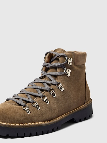 SELECTED Lace-up boots 'SLHALFRED' in Grey