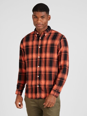 JACK & JONES Regular fit Overhemd 'COZY' in Oranje: voorkant