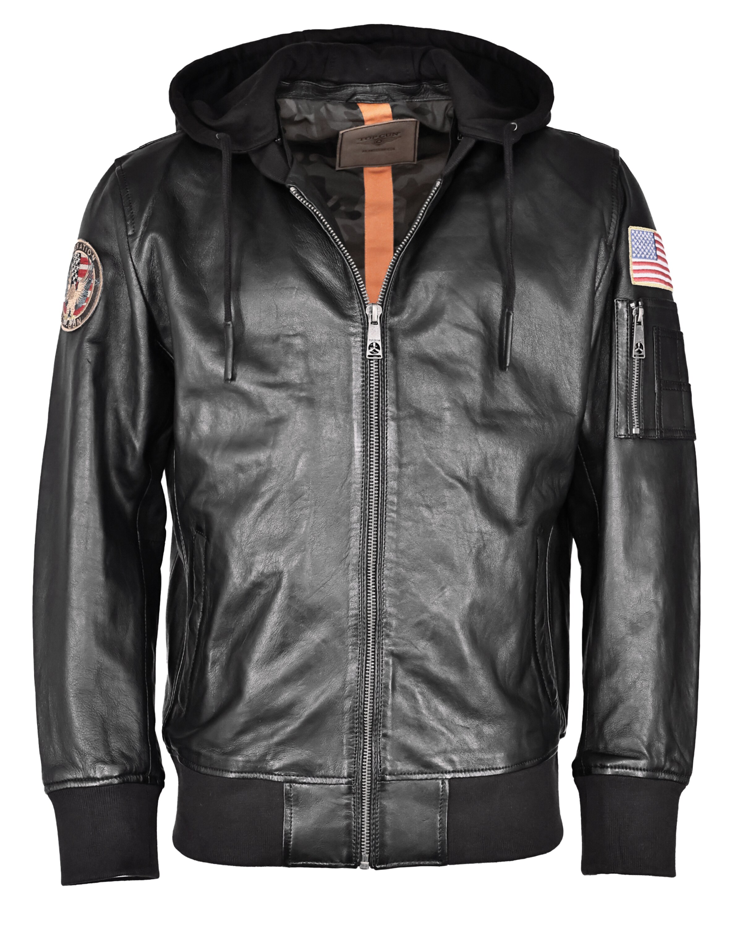 TOP GUN Between-season jacket ' TG20212111 ' in Black: front