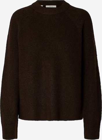 SELECTED FEMME Pullover 'SLWLULU' in Braun: Vorderseite