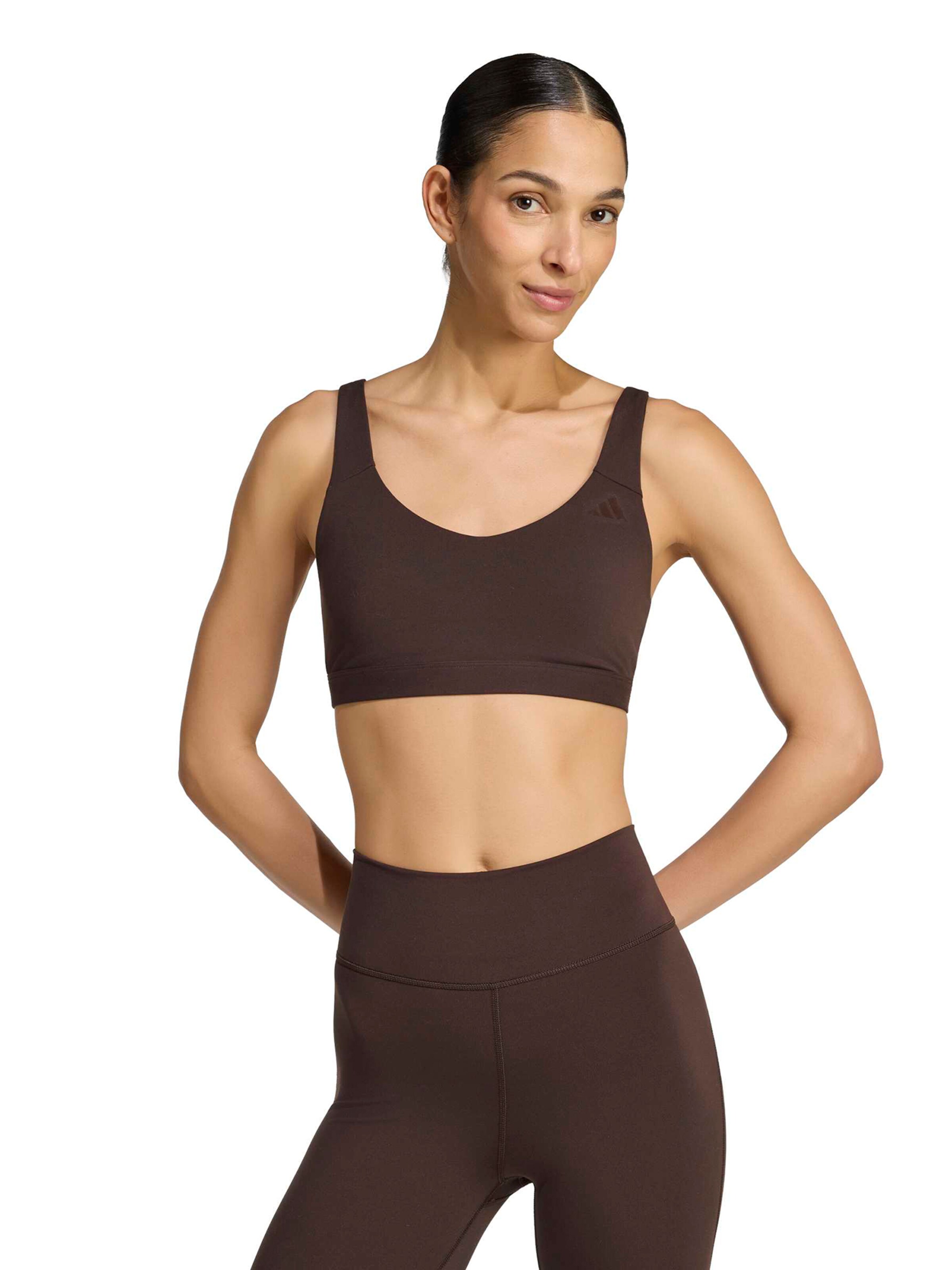 ADIDAS PERFORMANCE Bustier Sports-BH 'ALL ME ESS' i brun: forside
