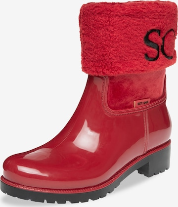 Soccx Rubber Boots in Red: front