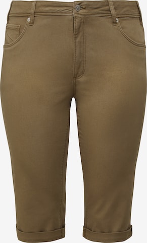 Coupe slim Jean 'Catie' QS en vert : devant