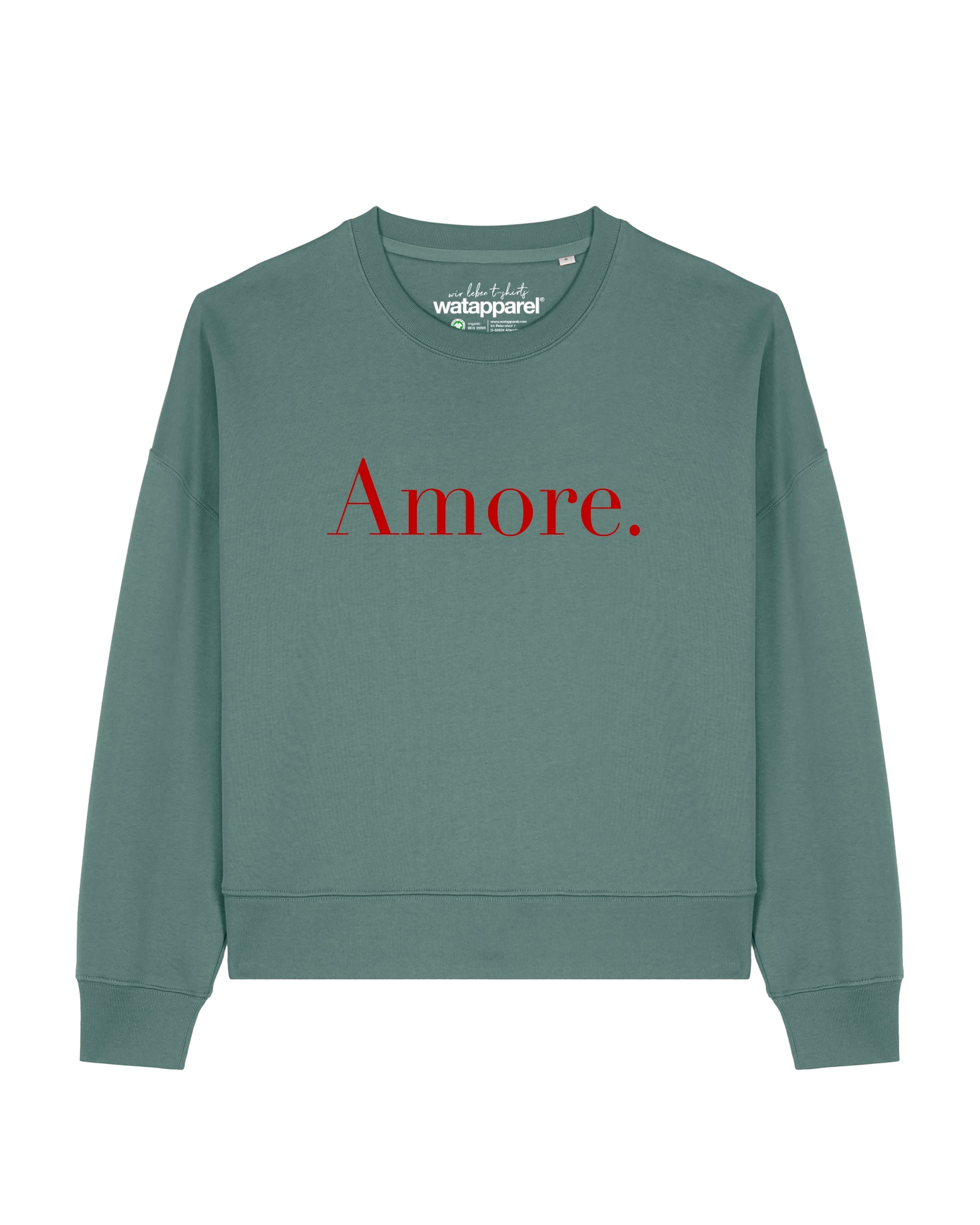 Watapparel Sweatshirt 'Amore' in Grün: Vorderseite