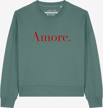 Watapparel Sweatshirt 'Amore' in Grün: Vorderseite