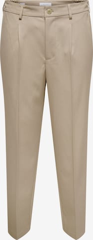 Only & Sons Конический (Tapered) Брюки со складками 'ONSMiro' в Бежевый: спереди