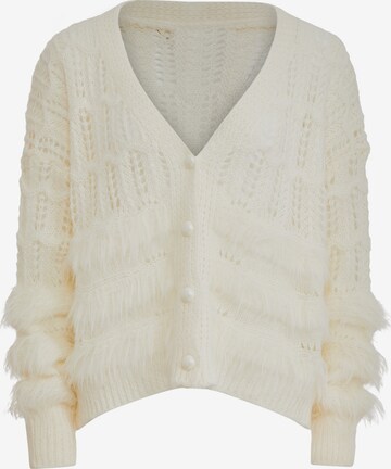 Poomi Knit Cardigan in White: front