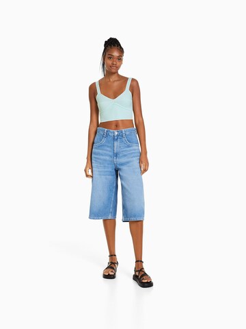 Bershka Gebreide top in Blauw