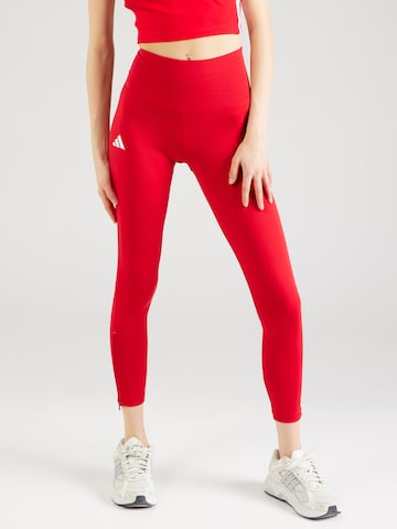 ADIDAS PERFORMANCE - Skinny Pantalón deportivo 'Adizero' en rojo: frente