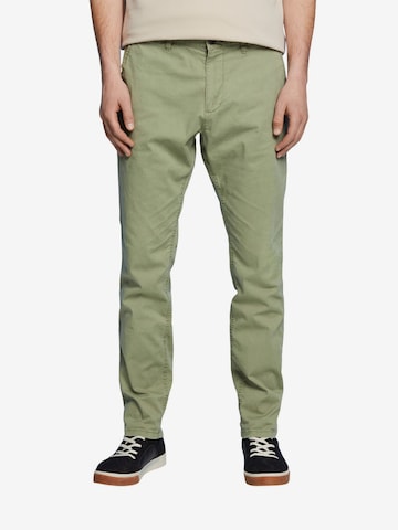 ESPRIT Regular Chino Pants in Green: front