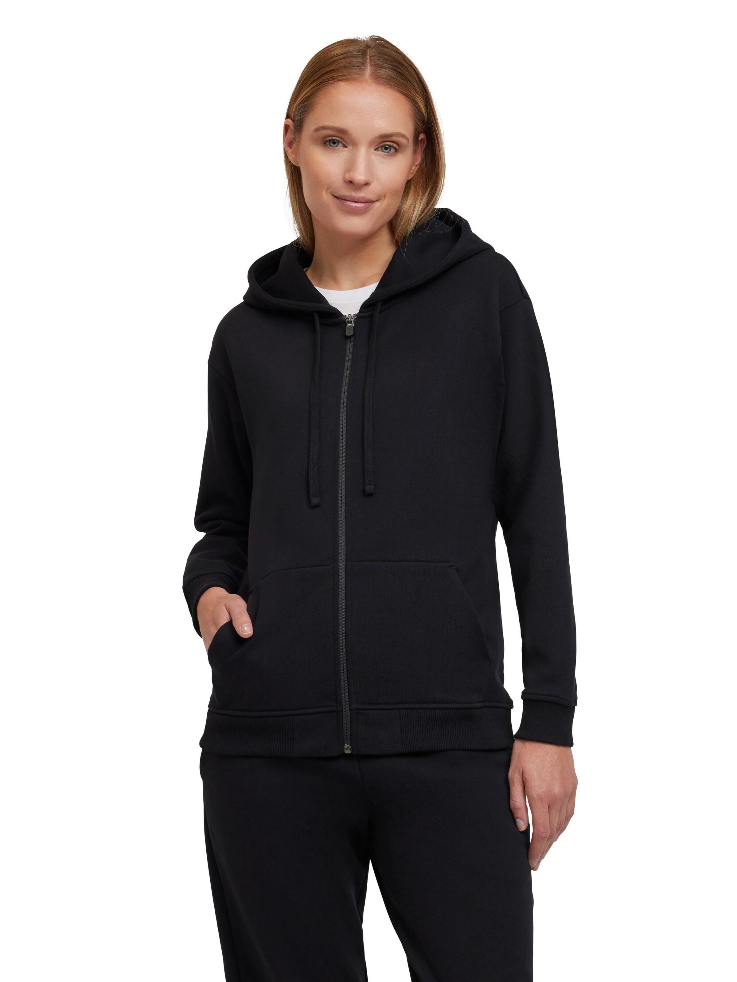 FALKE Sweatjacke 'Sweat'‌‌‌‌‌‌‌ in Schwarz: Vorderseite