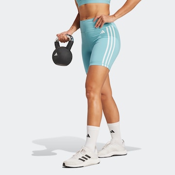 ADIDAS PERFORMANCE Skinny Workout Pants in Blue: front