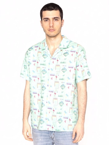 Brava Fabrics Button Up Shirt 'Miami Vice For Life Aloha Shirt' in Green