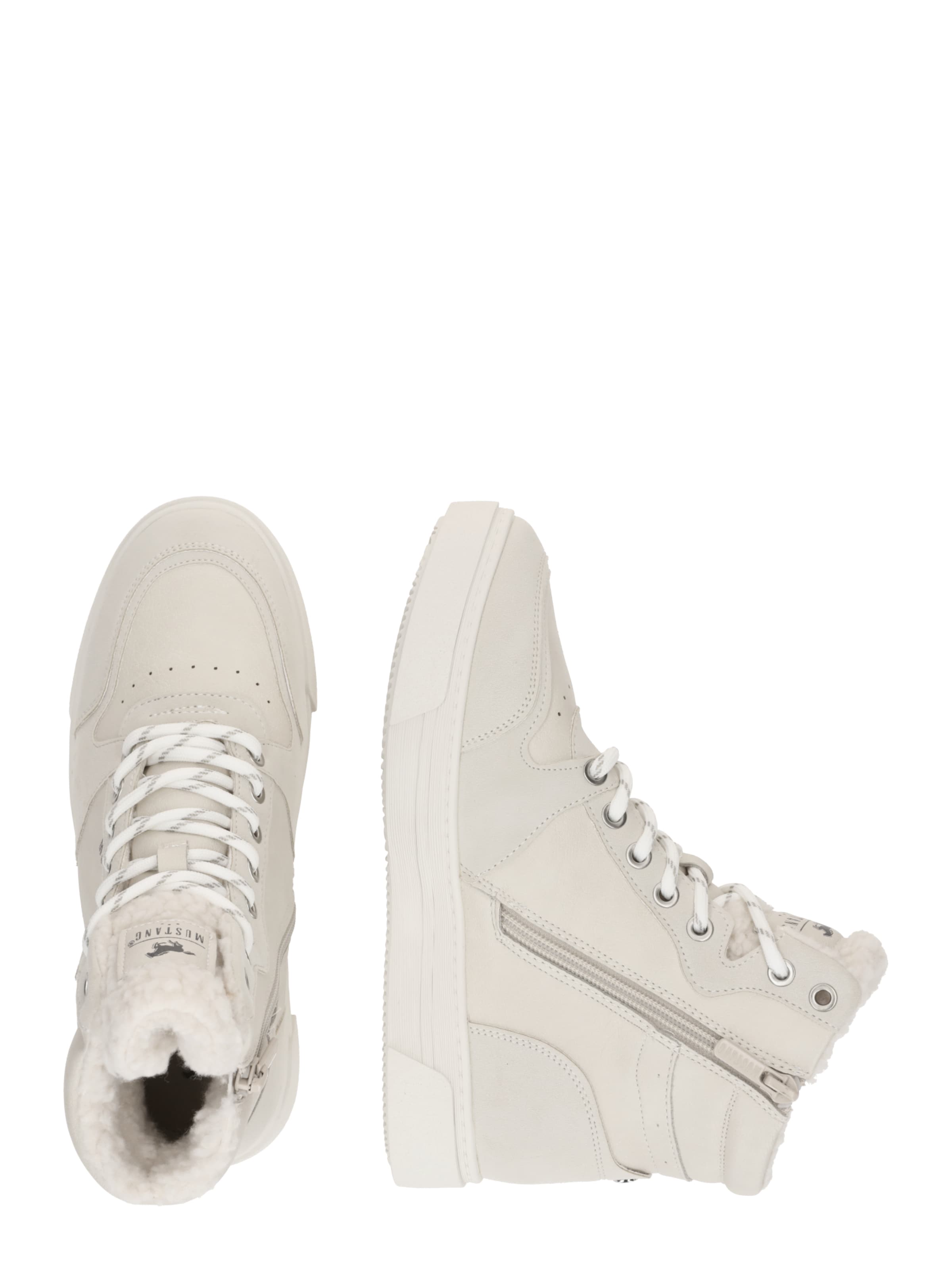 Ghete cu șireturi de la MUSTANG pe alb