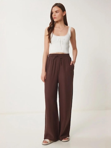 Happiness İstanbul Wide leg Broek in Bruin