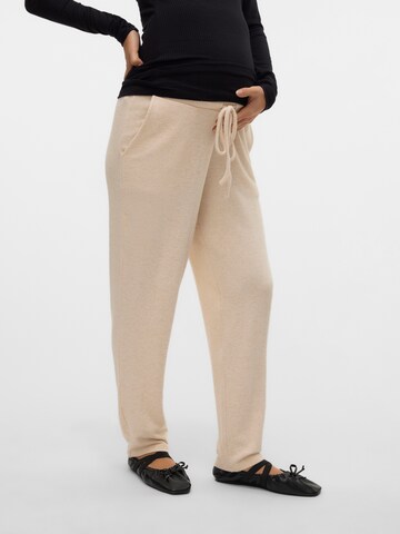 MAMALICIOUS - Tapered Pantalón 'MLANISETTE' en beige: frente