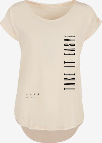 F4NT4STIC T-Shirt 'Take It Easy' in Beige: predná strana