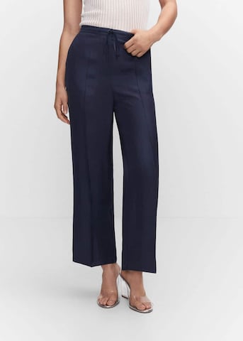 Wide Leg Pantalon à plis 'EMMA' MANGO en bleu : devant