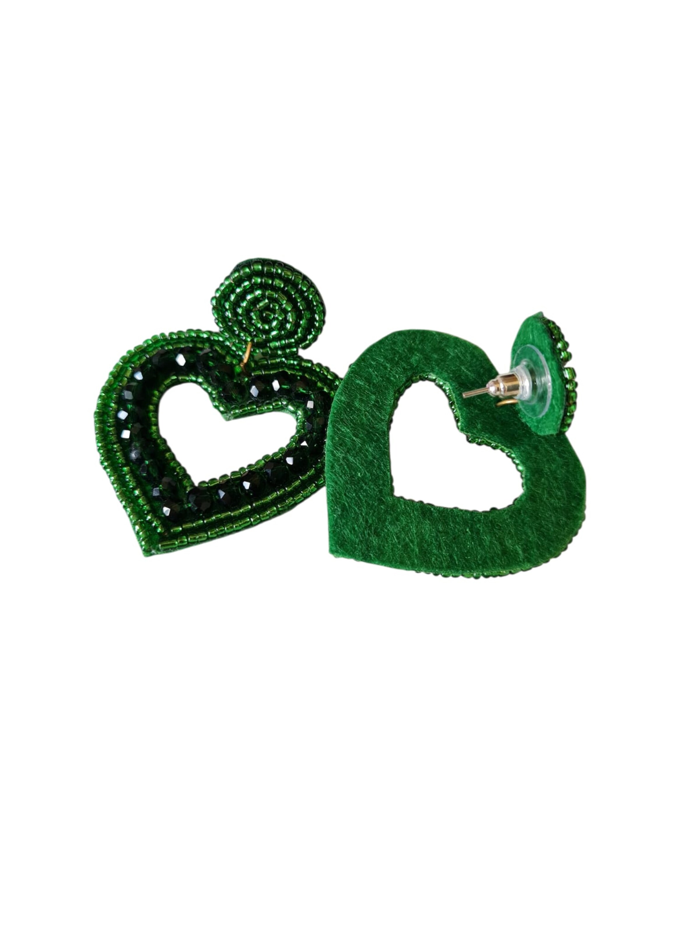 PfauGermany Earrings 'Heart Beat' in Green