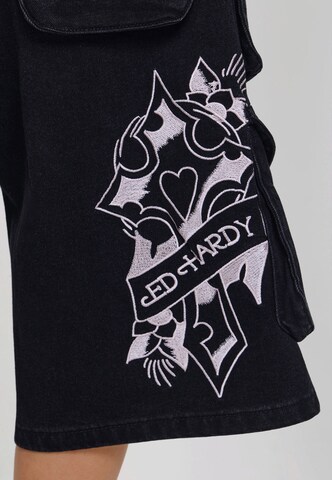 juoda Ed Hardy Plačios klešnės Kelnės