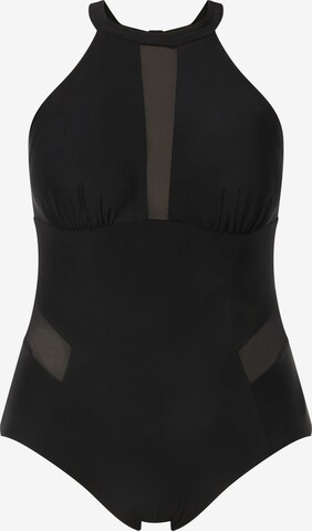 Ulla Popken Swimsuit in Black: front