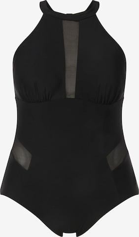 Ulla Popken Swimsuit in Black: front