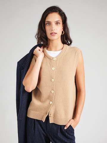 Vestă tricotată de la Smith&Soul pe maro: față