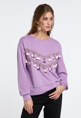 Sweat-shirt IZIA en violet : devant