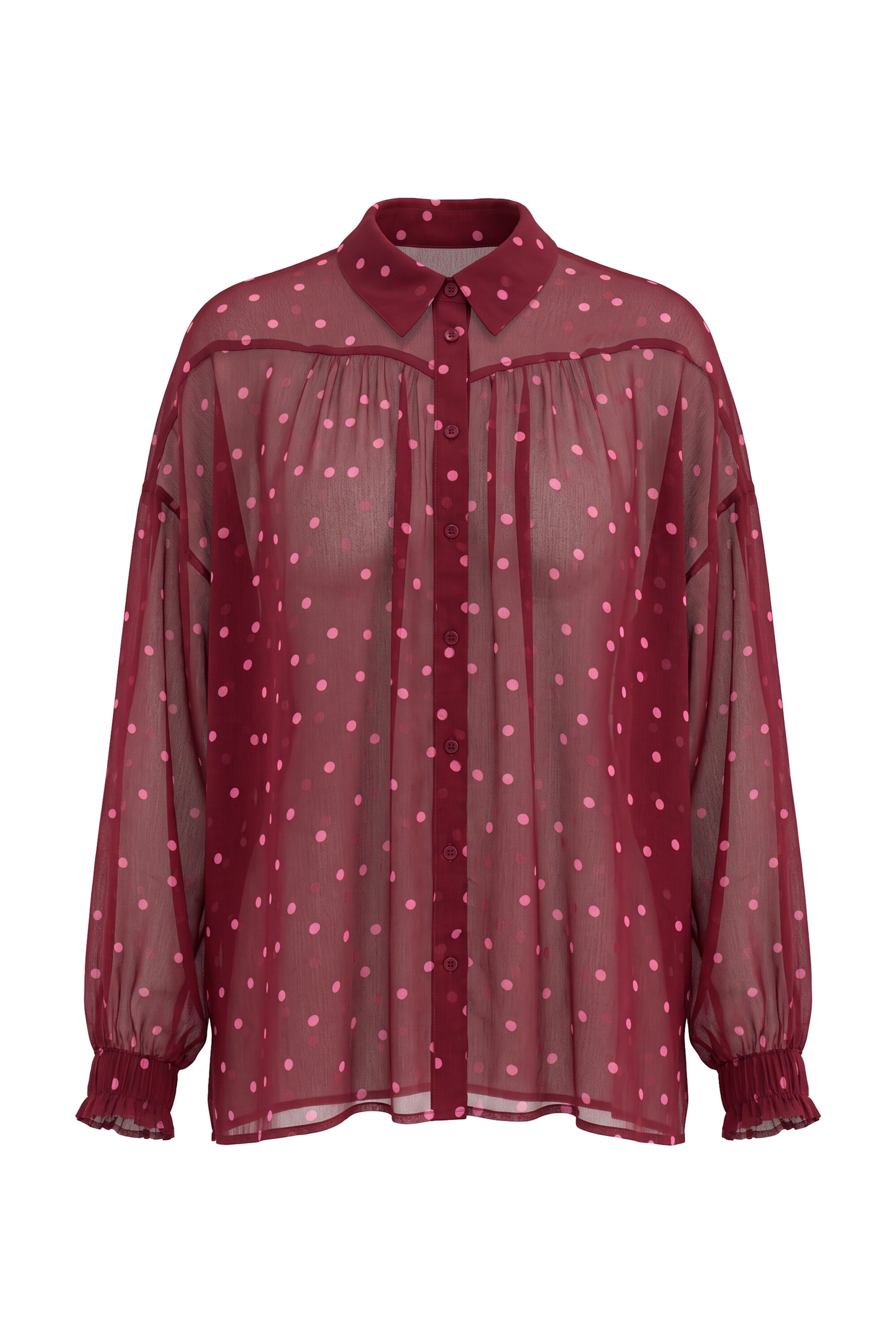 Studio Untold Blouse in M-L in Wine red, Item view