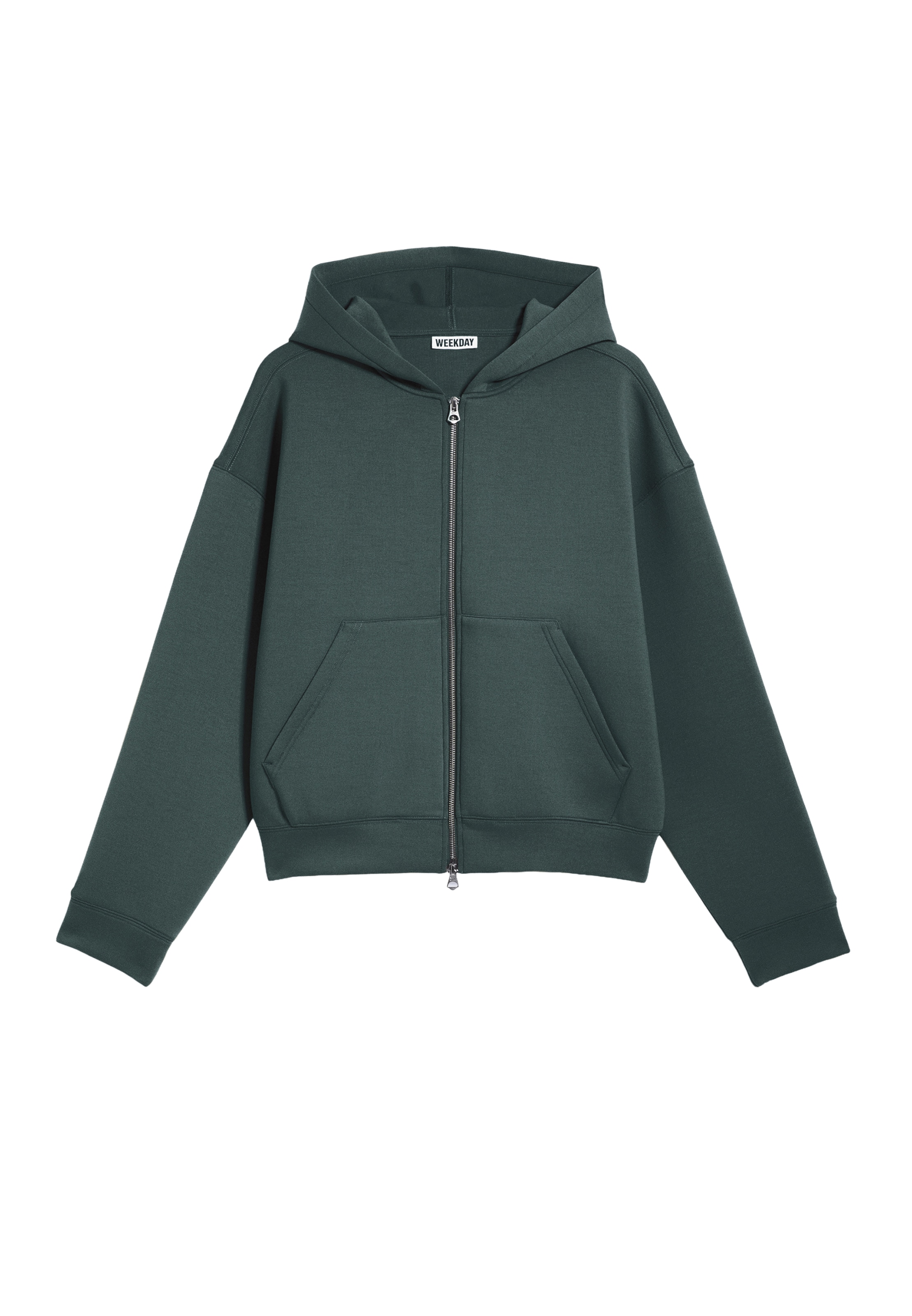 WEEKDAY Sweatjacke 'Simon' in Grün: Vorderseite