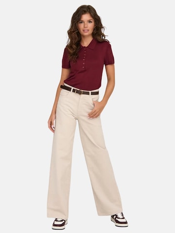 ONLY Shirt 'ONLY ONLCATHERINE SS POLO NECK EX KNT POLO' in Red