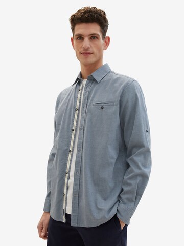 Coupe regular Chemise TOM TAILOR en bleu