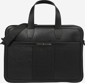 TOMMY HILFIGER Чанта за лаптоп в черно: отпред