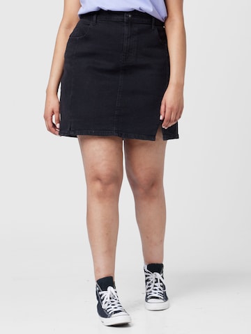 Noisy May Curve Skirt 'FLING' in Black: front