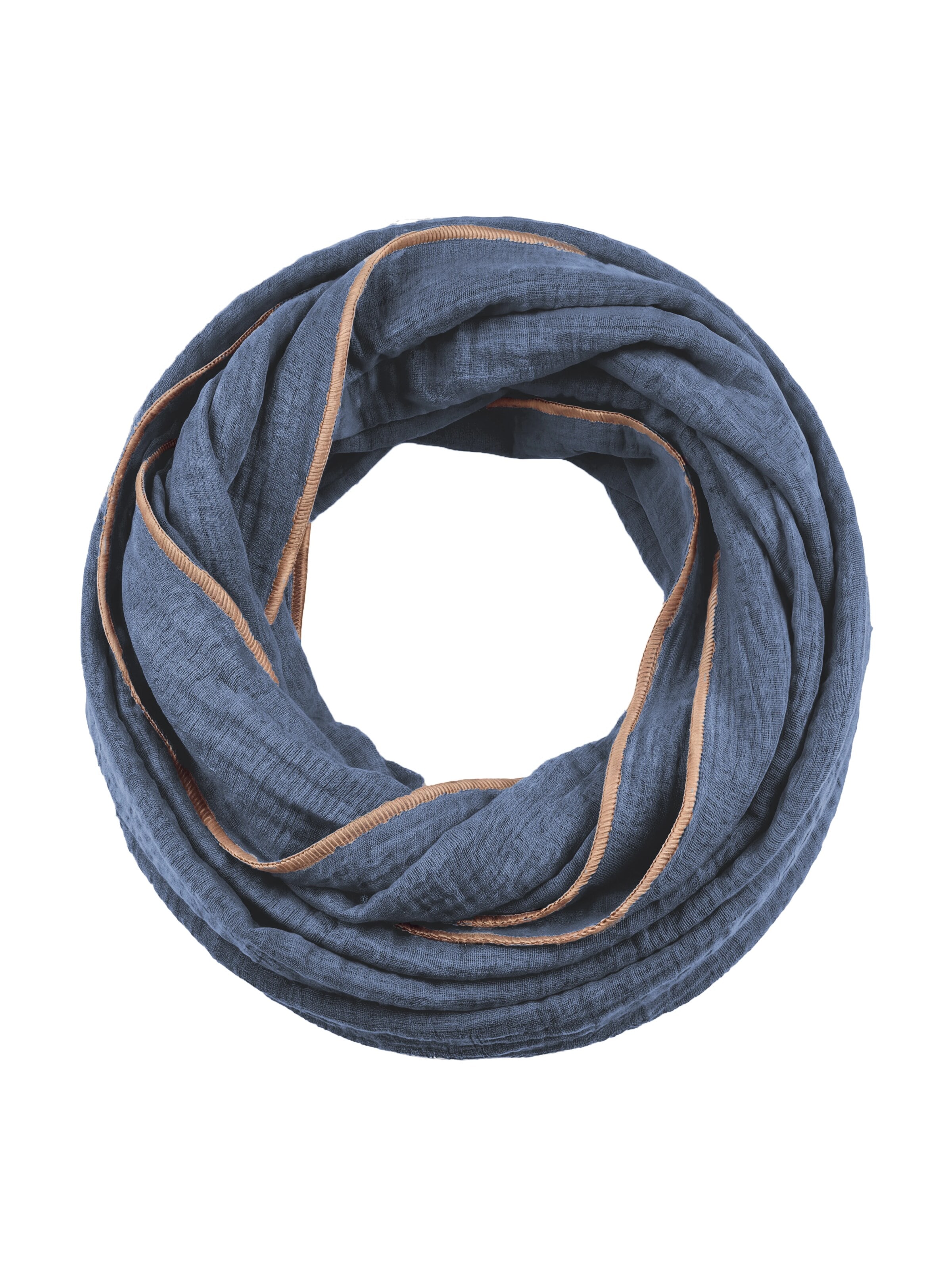 wundabaa Schlauchschal 'mus melange 73x65'‌‌‌‌ in Blau: Vorderseite